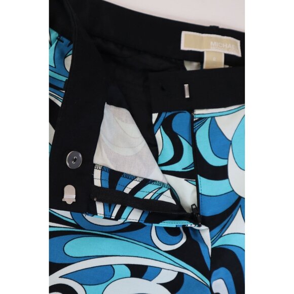 Michael Michael Kors Womens Size‎ 8 Swirl Print Shorts Blue & Black Mid-Rise - Picture 7 of 14
